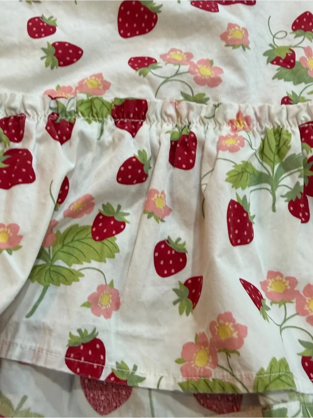 Gymboree Kids White Strawberry Print Halter Sundress Sz 12 100% Cotton